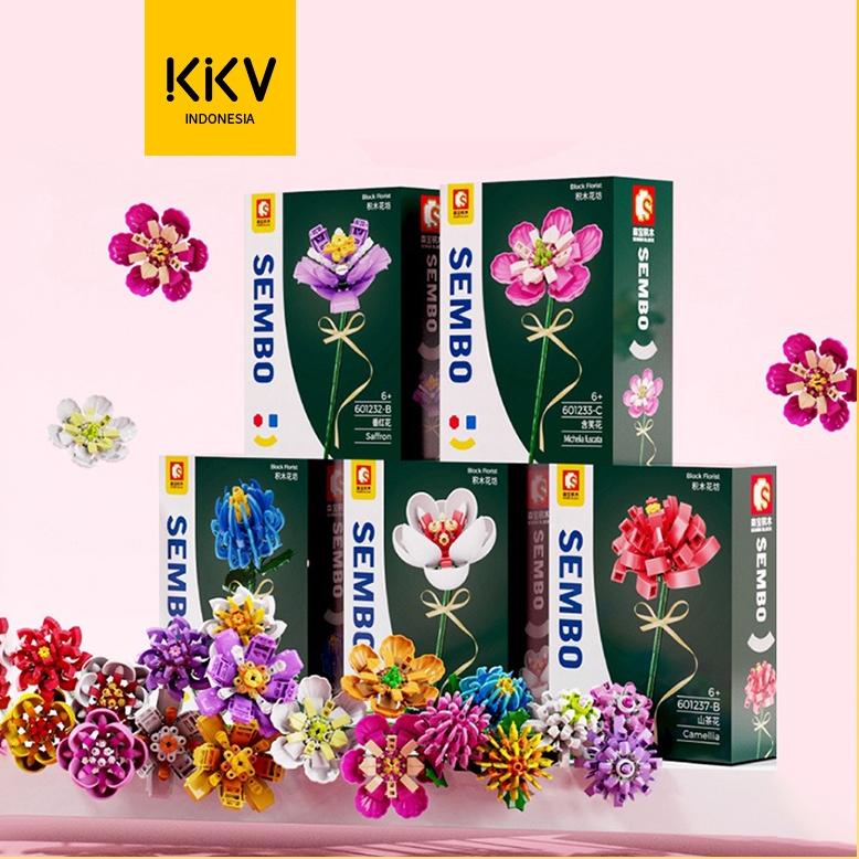 [KODE J2153] KKV-SEMBO building blocks flowers/bouquet gift (warna bunga dikirimkan acak)