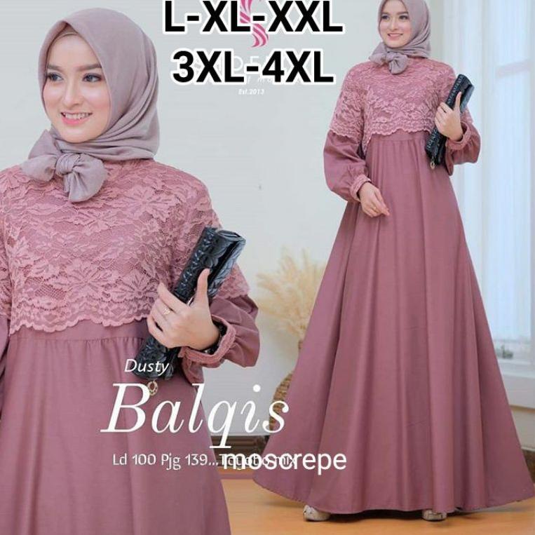 CHEKOUT Baju Gamis brukat Jumbo Pesta Ukuran L XL XXL XXXL 4XL Ld 140 gamis asdf jumbo mix bruka