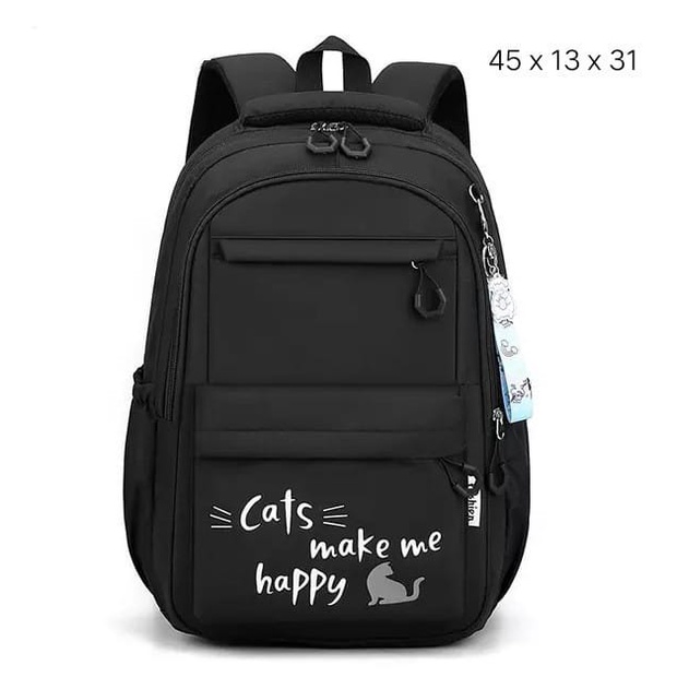 TAS RANSEL ANAK CATS MAKE ME HAPPY / TAS RANSEL ANAK TERBARU 2023 / TAS RANSEL ANAK KARAKTER / TAS RANSEL ANAK PEREMPUAN / TAS RANSEL ANAK SEKOLAH SD SMP SMA / TAS ANAK PEREMPUAN LUCU / TAS RANSEL ANAK CEWEK MURAH