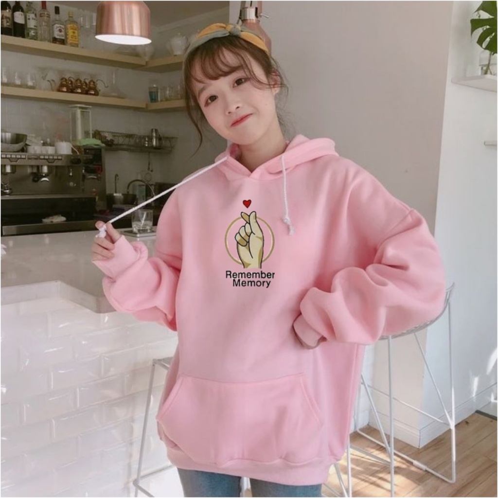 Sweater Hoodie REMEMBER MEMORY Pria Wanita Sweater Jacket Outerwear Kasual Fashion Terbaru