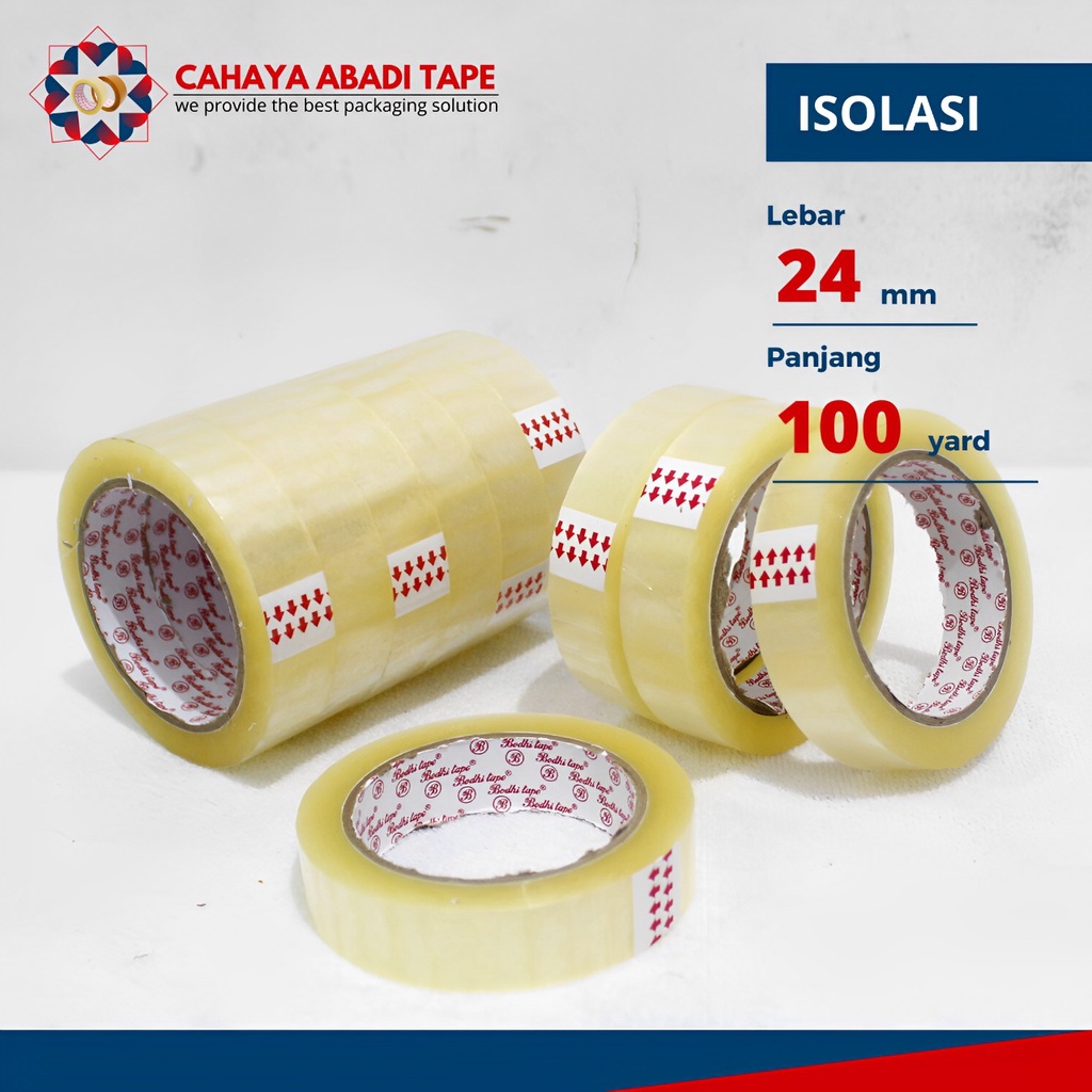 

ISOLASI BODHI TAPE 12/24MM X 100YARD #PER SLOP#