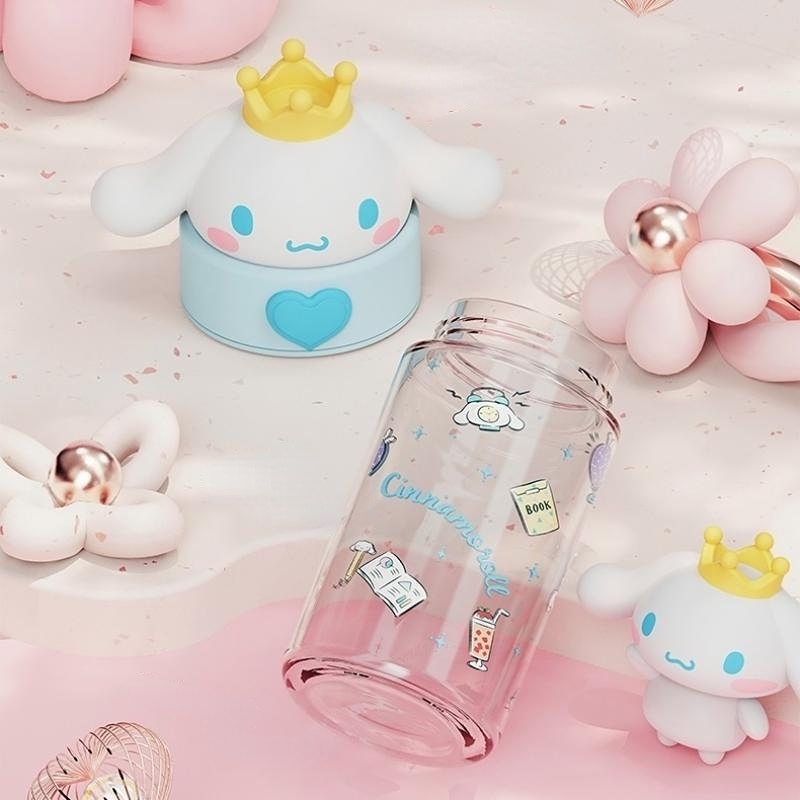 Kawaii Sanrioed Botol Air Kuromi Cinnamoroll Pompompurin Kartun Anime Gelas Boneka Cup Lengan Mainan Untuk Anak-Anak Laki-Laki Perempuan Hadiah