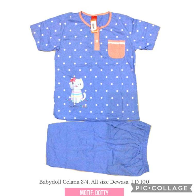 MURAH ASLI BABY DOLL AMRO & THEDA CELANA 3/4 pendek dewasa piyama baju tidur babydoll bebidol abg re