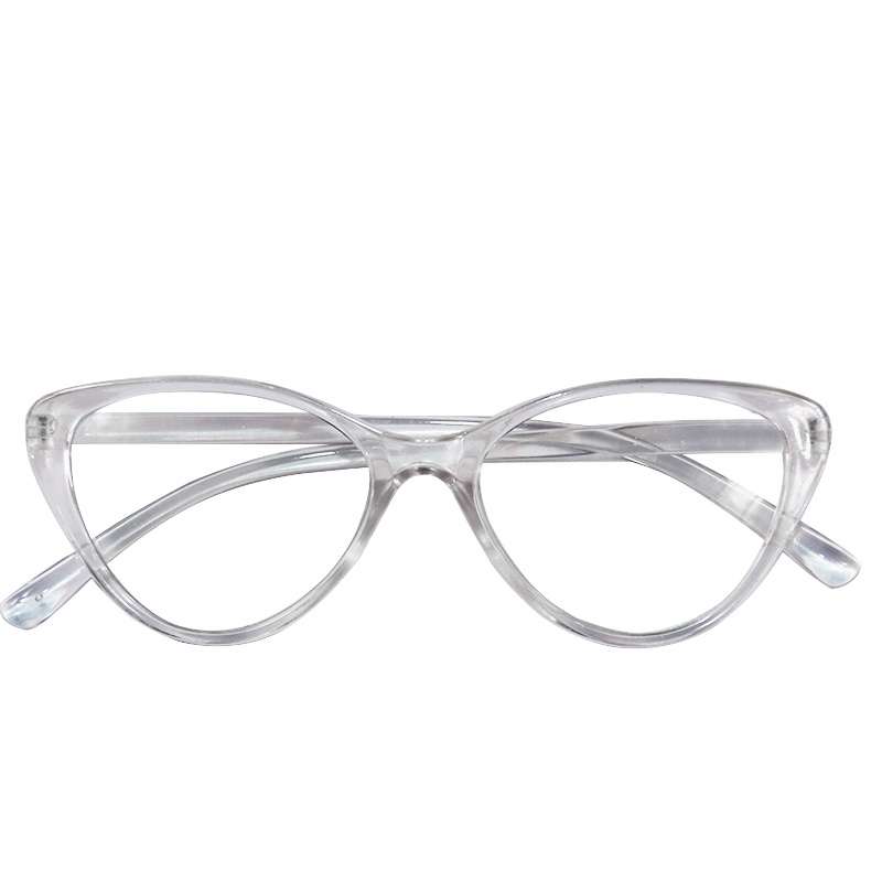 PROMO& Kacamata TransparanAnti Radiasi Wanita Kacamata Korea Wanita Fashion Retro Bentuk Kotak Eyeglasses P-E-Transparent-white