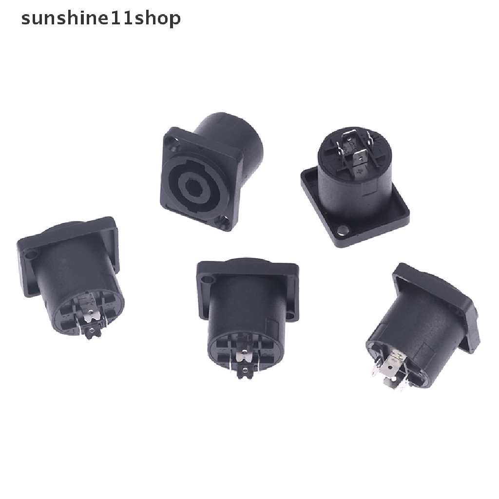 Sho 5pcs Konektor Soket Jack Female Konverter Pengeras Suara Audio Untuk PA Amplifier N