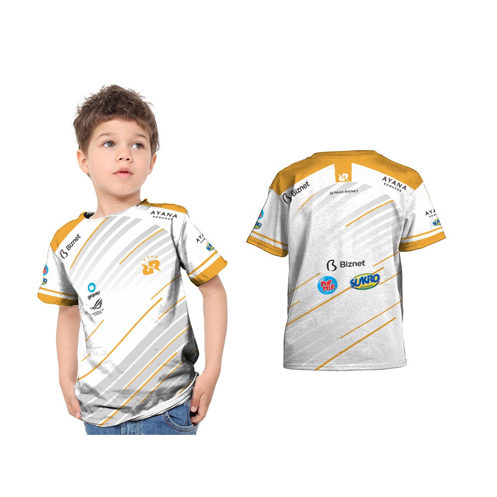 Baju Kaos Jersey  Anak RRQ 2020 Esport Gaming Free Nickname 02 Fullprint Cowok Laki Laki Prempuan 1 