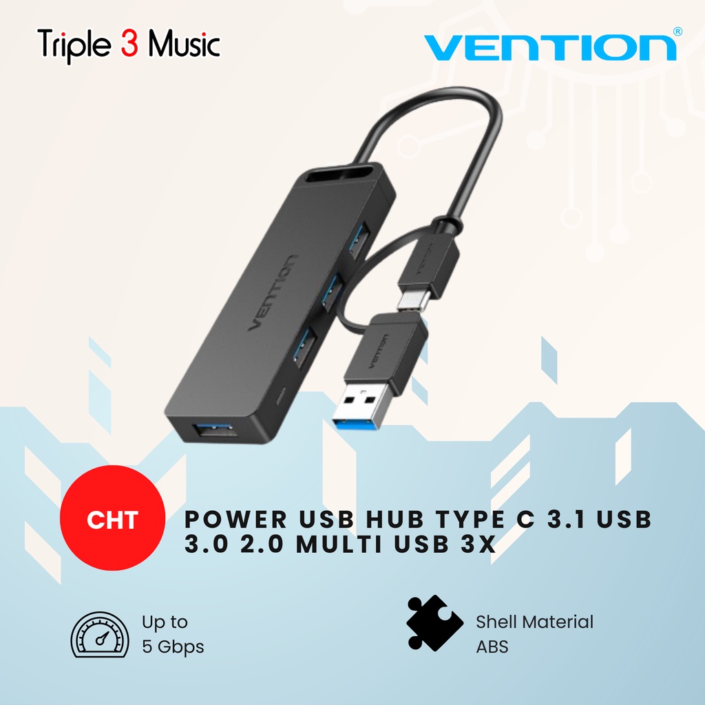 VENTION CHT Power USB HUB Type C 3.1 USB 3.0 2.0 Multi Usb 3x