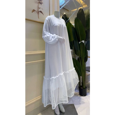 NEW MALIKA DRESS BEST SELLER GAMIS BROKAT KOMBINASI TERLARIS DRESS RAYA KEKINIAN