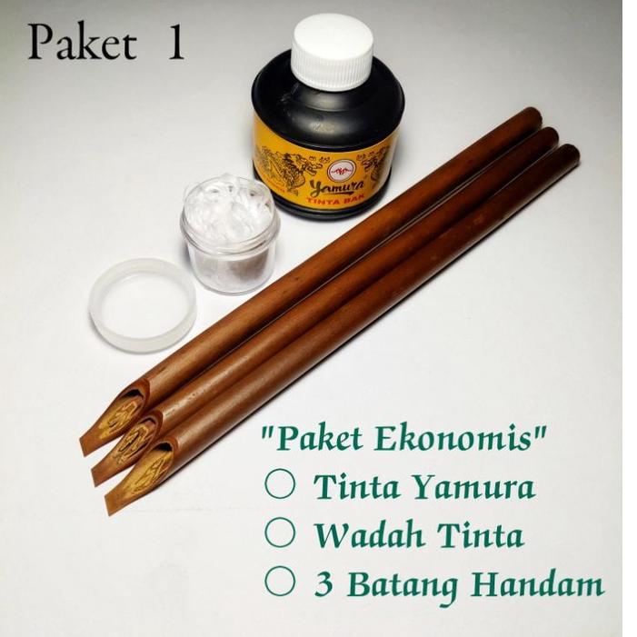 

W32 Paket alat tulis khat/kaligrafi handam + Tinta Yamura TERPOPULER サ