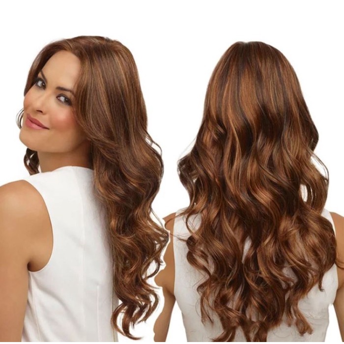 rambut palsu Wig Rambut Sintesis Wanita Panjang Bergelombang Long Curly Hair - Dark Brown(C1M1) ramb