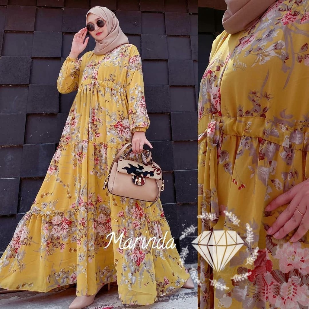 MAXY MARINDA WANITA / MAXY WANITA MUSLIM / DRESS MAXI GAUN MAXI WANITA / MAXY KATUN MONALISA MOTIF B