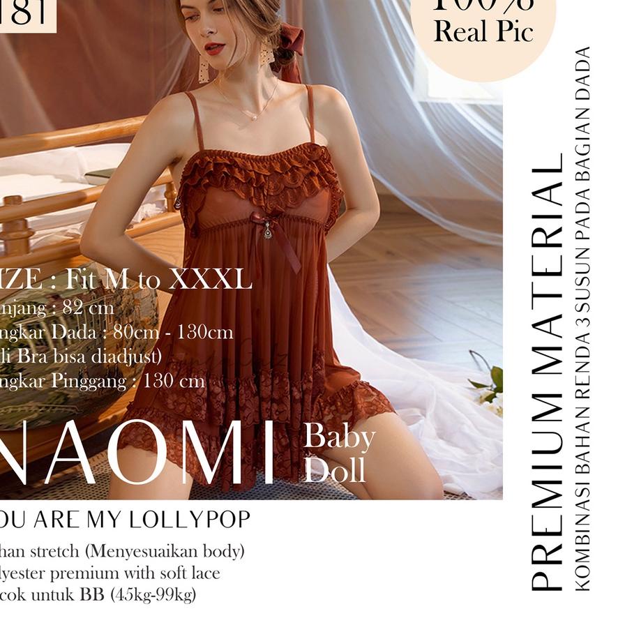 COD✔️-LindaGalz Sexy Lingerie Bigsize Baju Tidur Sexy lingerie Jumbo Daster Sexy Lingeri Naomi 1181