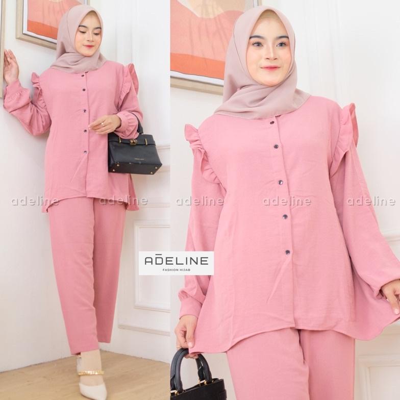 Slimpi Set Ld110 - Setcel Crinkle Airflow One Set Crinkle Jumbo Oversize Setelan Wanita  / R.6 - 326