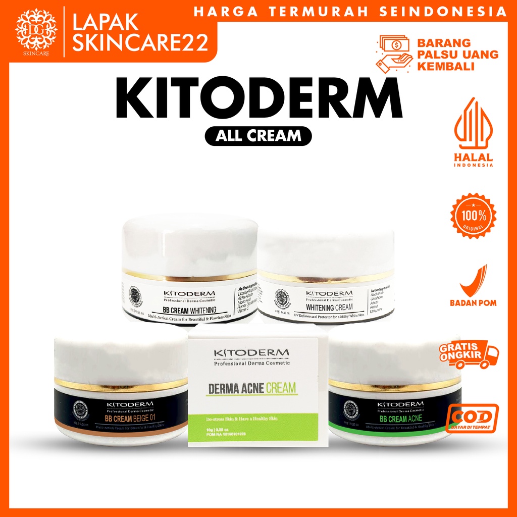 KITODERM Cream All Varian 10gr BB Cream Acne / BB Cream Beige / Whitening Cream / BB Cream Whitening