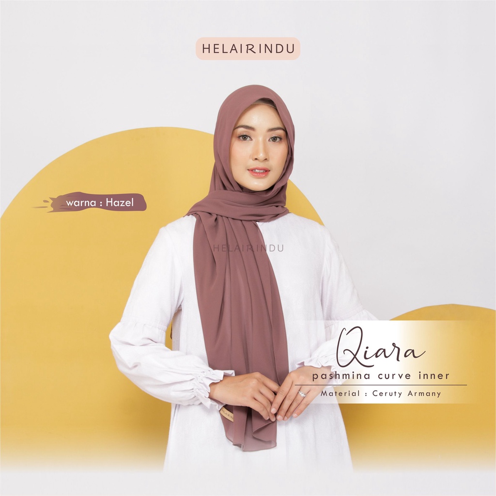 𝐇𝐄𝐋𝐀𝐈𝐑𝐈𝐍𝐃𝐔 - Hijab Pashmina Instan Inner Oval 80 x 180cm | Pasmina Ceruty Baby Doll Instan Masker