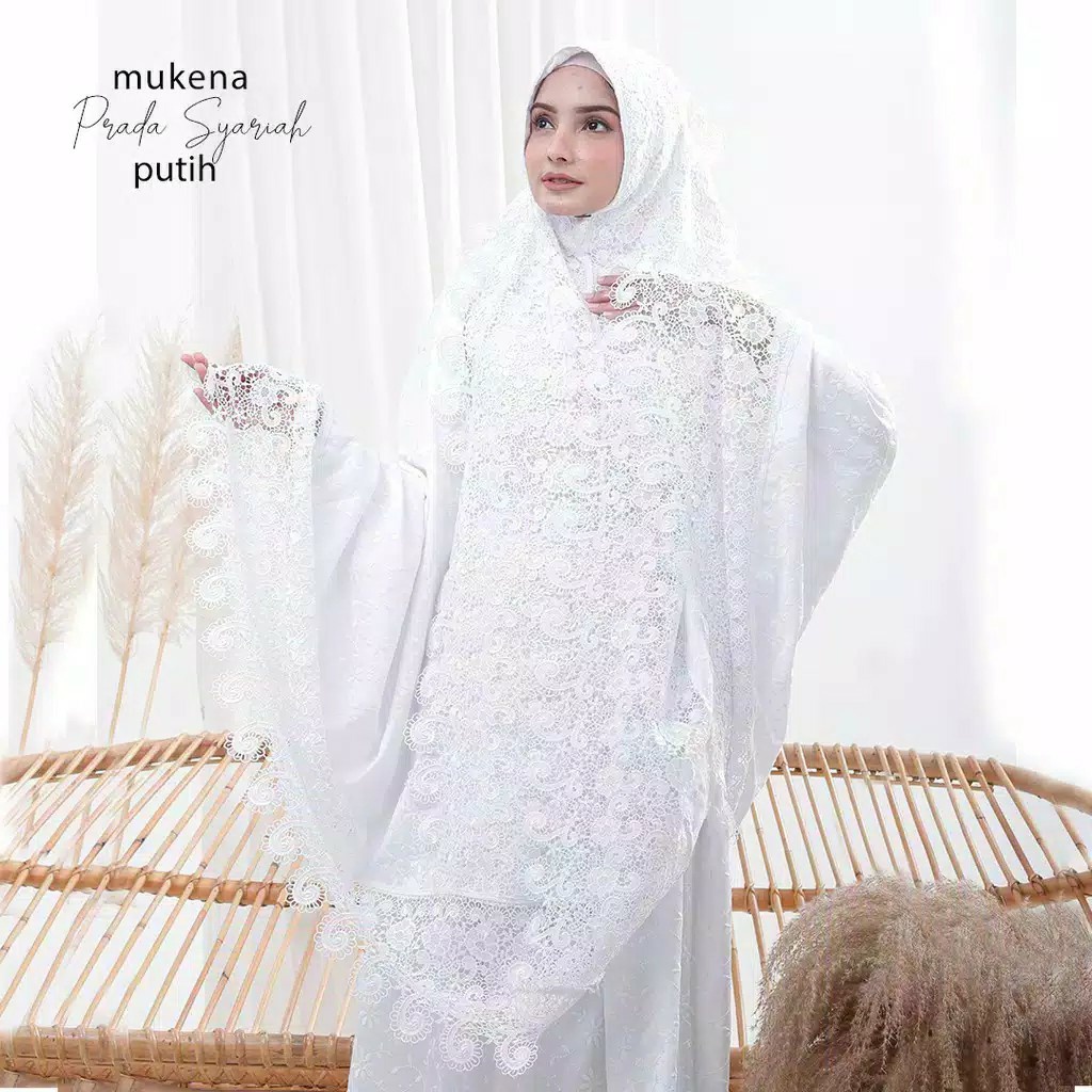 READY STOK..MUKENA PRADA RENDA KEONG MILLO MIKRO//MUKENA RENDA PRADA PRINCESS MURAH TAS FULL RENDA