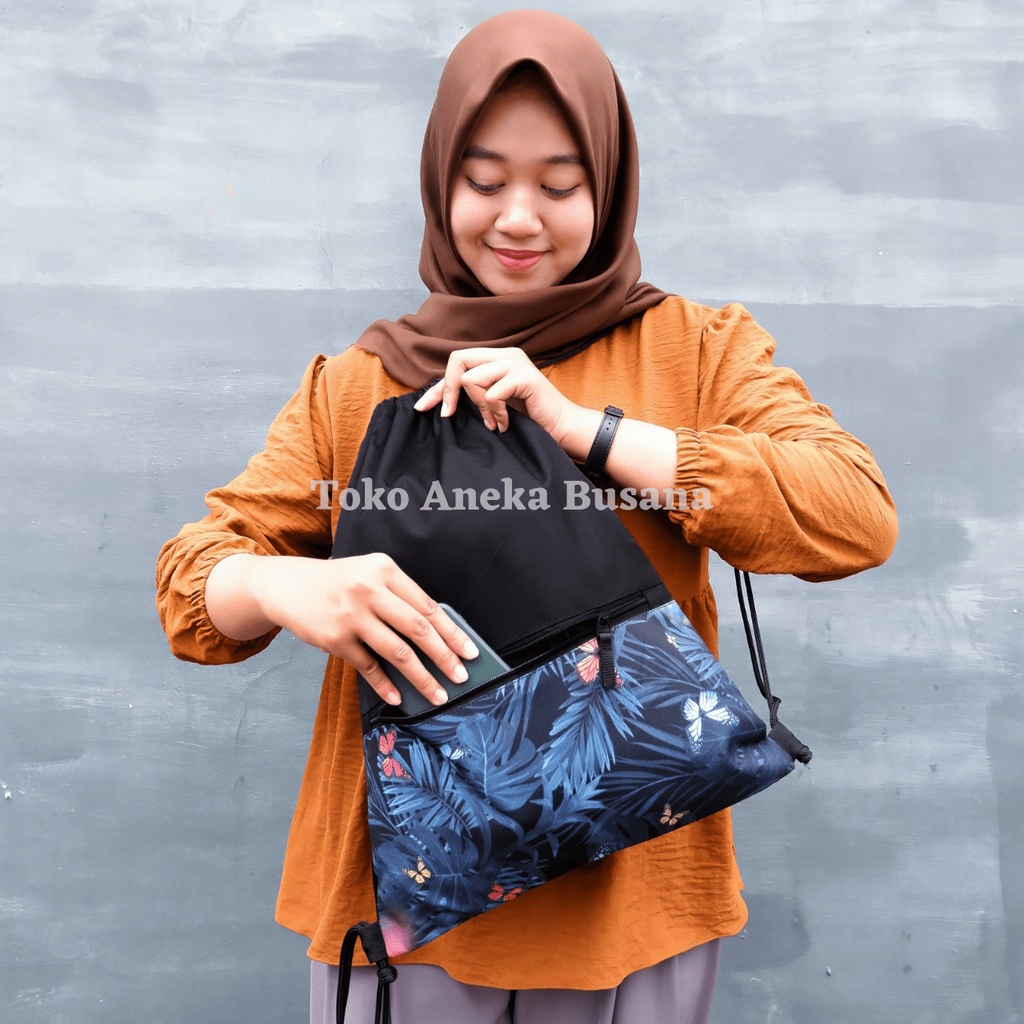 Tas Serut Wanita String Bag Tas Travel Drawstring Bag Tas Ransel Serut Wanita MTS002