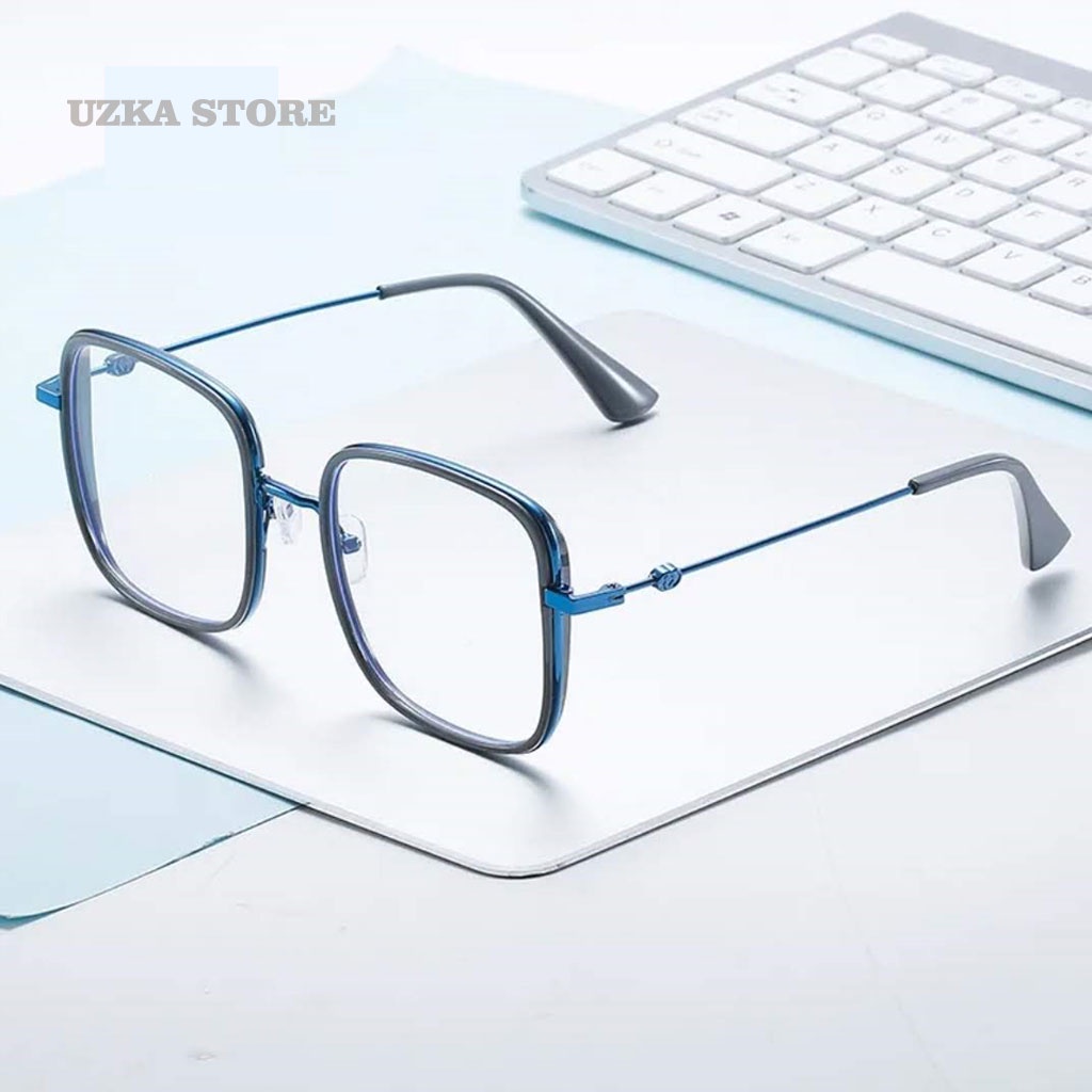Kacamata Anti Sinar UV Lensa Normal Photocromic Model Frame Kotak Besar PROMO BELI 1 GRATIS 1