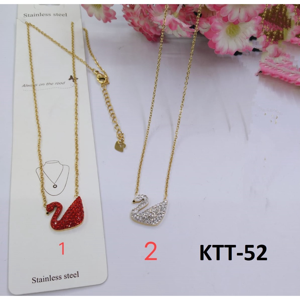 KALUNG TITANIUM EMAS GOLD BEBEK SWAN DIAM TERMURAH / DUNIA GELANG TERBARU