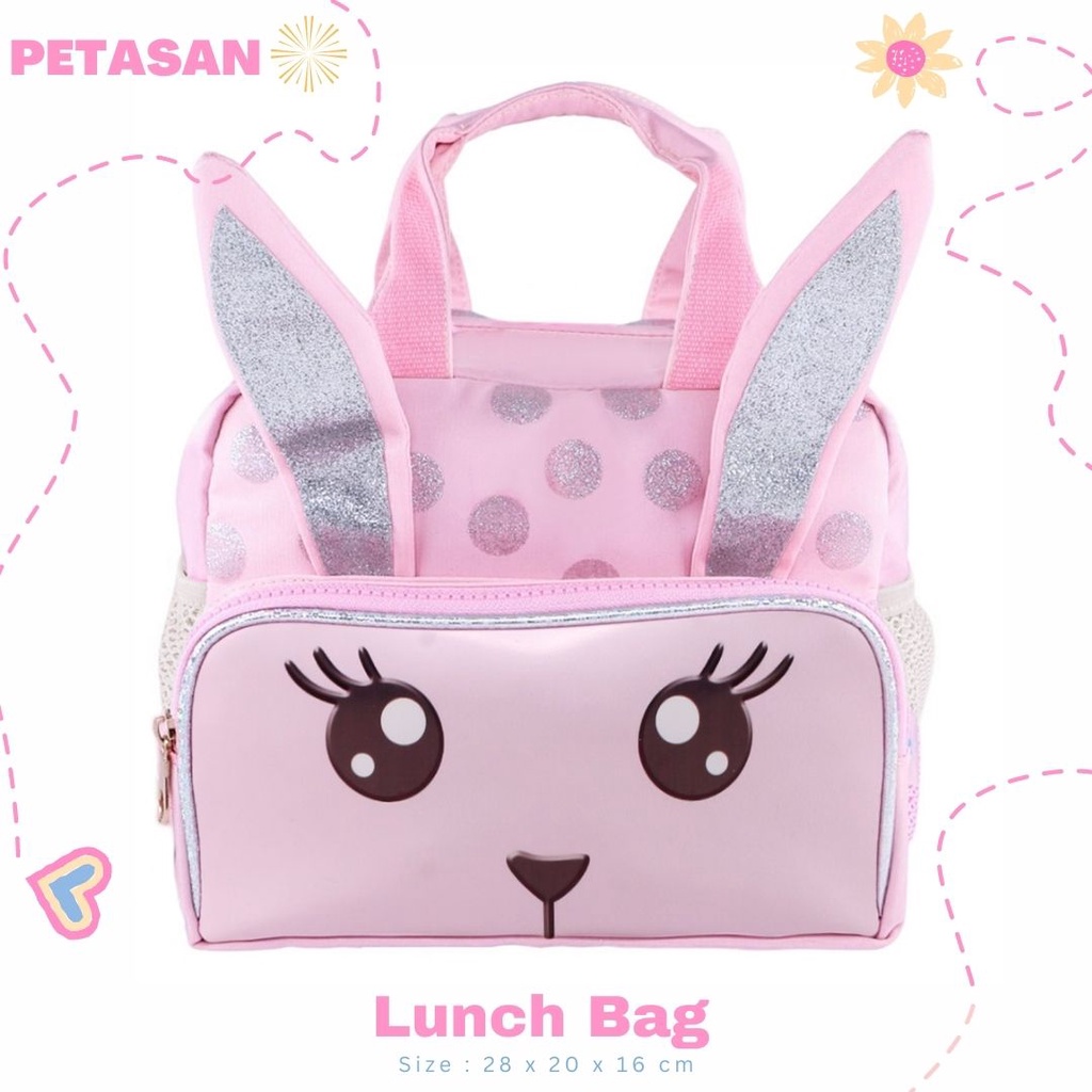 PTS - LUNCH BAG PINK SHELLA - CUTE EAR POCKET - TAS BEKAL TAS TEMPAT MAKANAN - TAS JINGJING ANAk - TAS ANAK