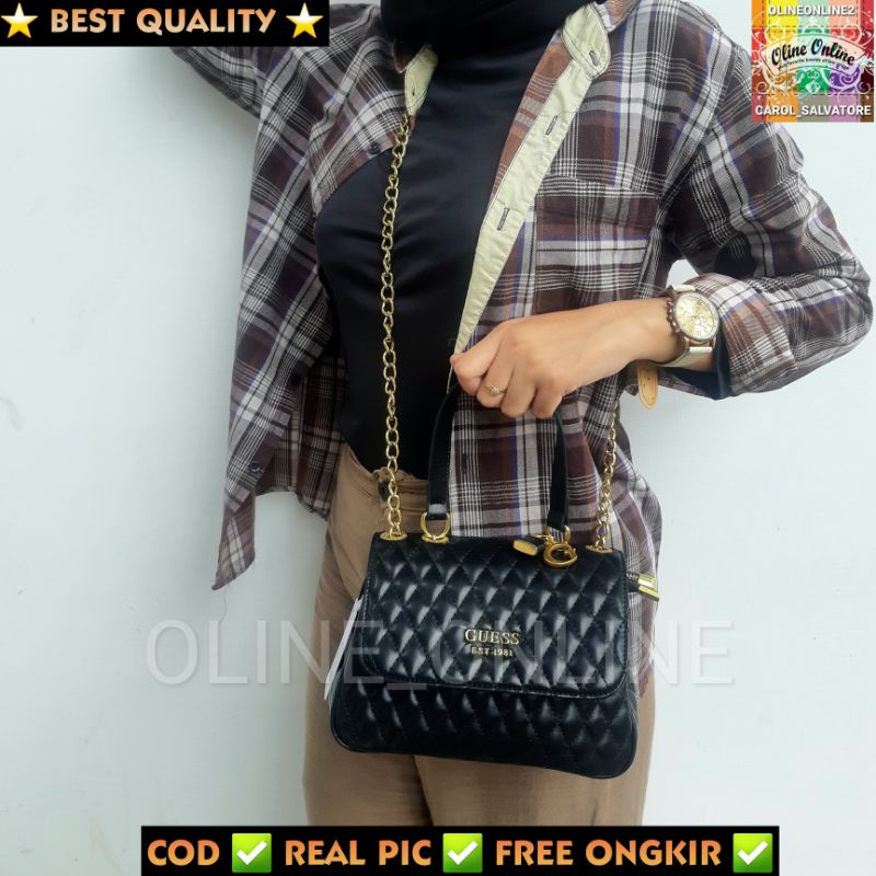 tas maila quilted women bag pink white black crossbody selempang tali panjang gb ciayumajakuningan cirebon indramayu majalengka tegal losari brebes READY STOCK COD INSTAN