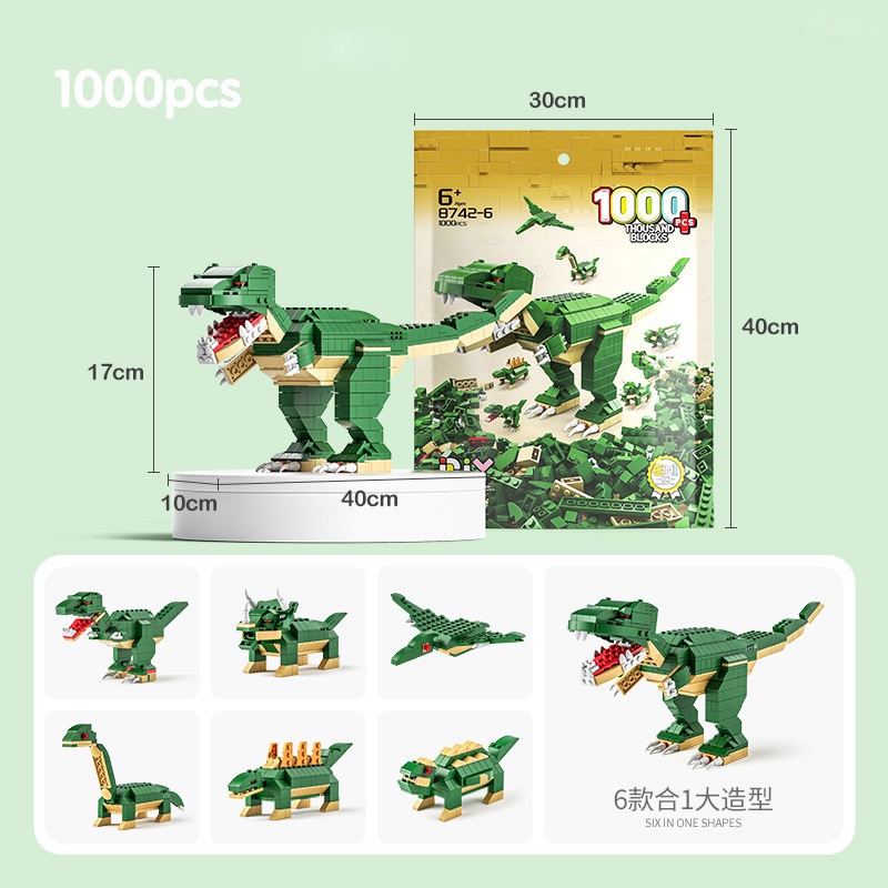 1000pcs Mainan Blok Bangunan Dinosaurus Roket Hadiah