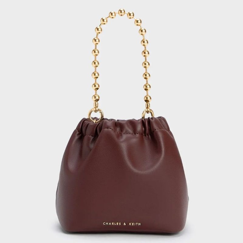 CK Aldora Beaded Handle Bucket Bag