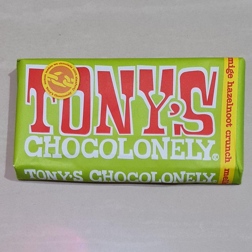 Tony's Chocolonely Creamy Milk Chocolate Hazelnut Crunch Bar 180 Gram