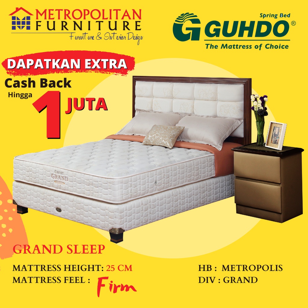 Kasur Springbed Guhdo Grand Sleep FULL SET HB Metropolis, DIV Grand