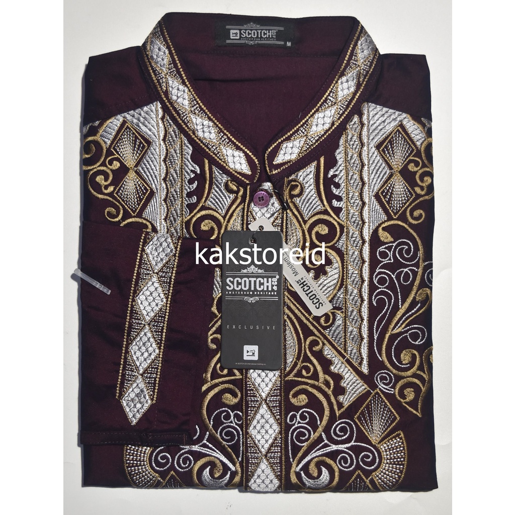 Baju Muslim Koko Pria Lengan Panjang SCOTCH & CO Ungu KPS 101