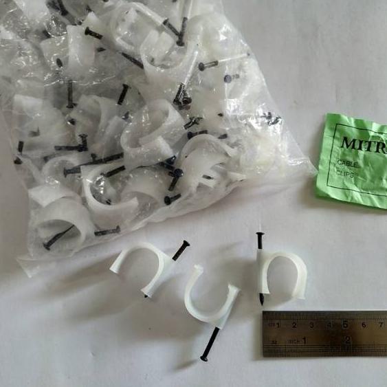 ➲ Klem Pipa PVC dan Paku 1"/Klem Pipa Pvc + Paku / Clamp Conduit Listrik BERKUALITAS ♞