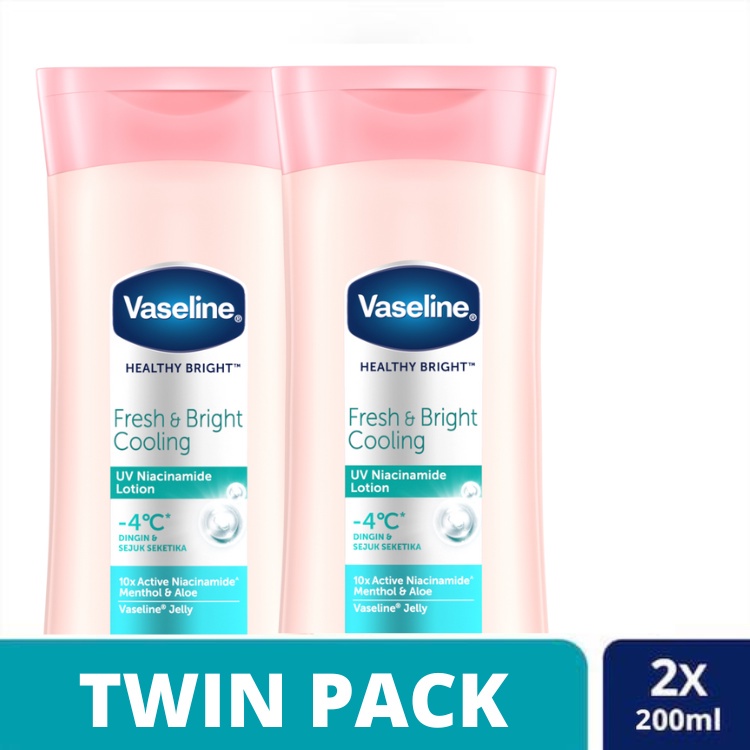 Vaseline Lotion Healthy Bright Fresh &amp; Bright Cooling 200ml Twinpack