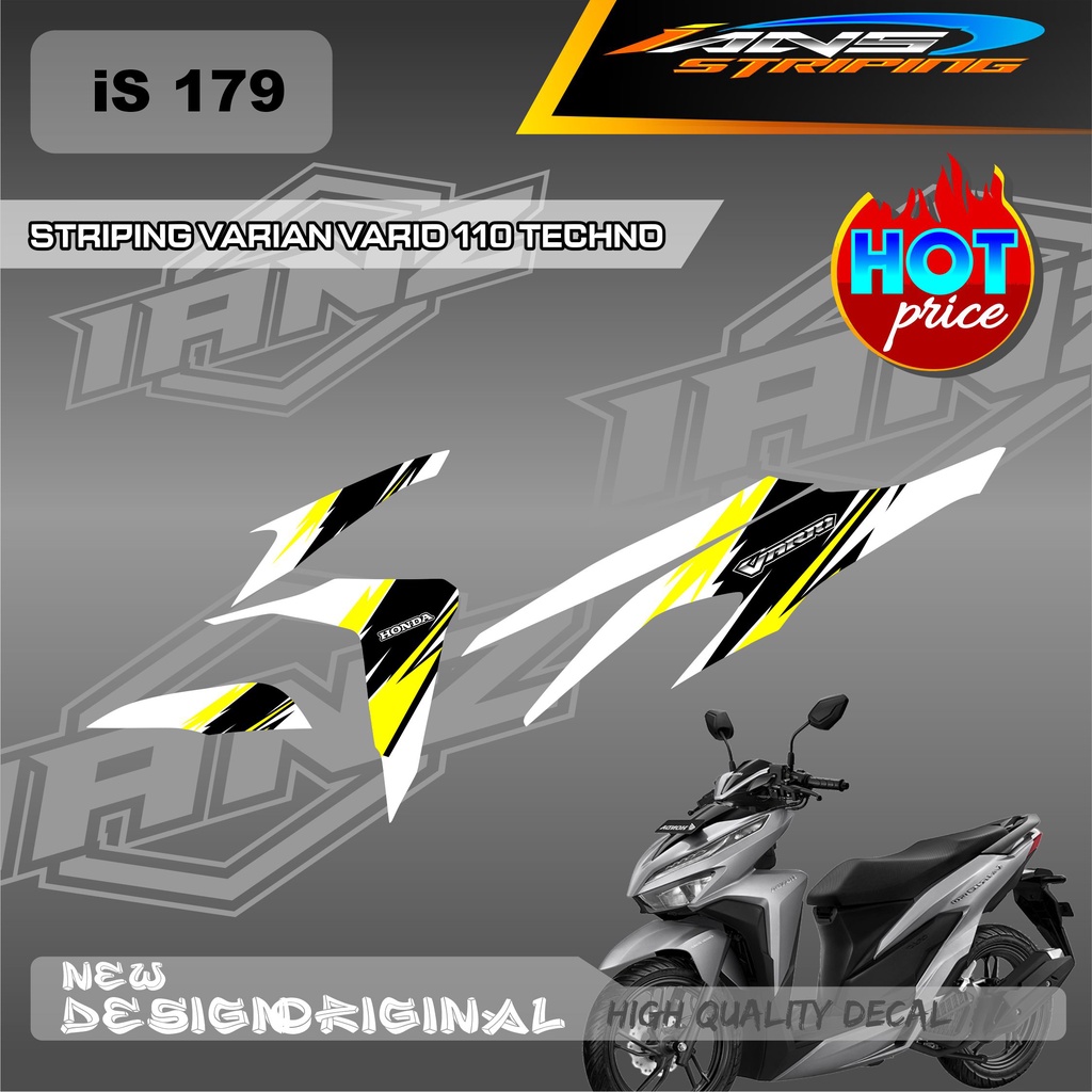 DECAL VARIO TECHNO 110cc TERBARU STRIPING CUSTOM / STIKER SEMI FULL BODY HONDA VARIO 110cc / STIKER KERETA VARIO   IS179