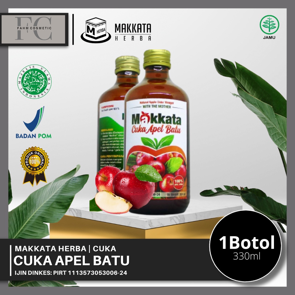 Cuka Apel Makkata - Cuka Apel Batu Makkata - (330ml)