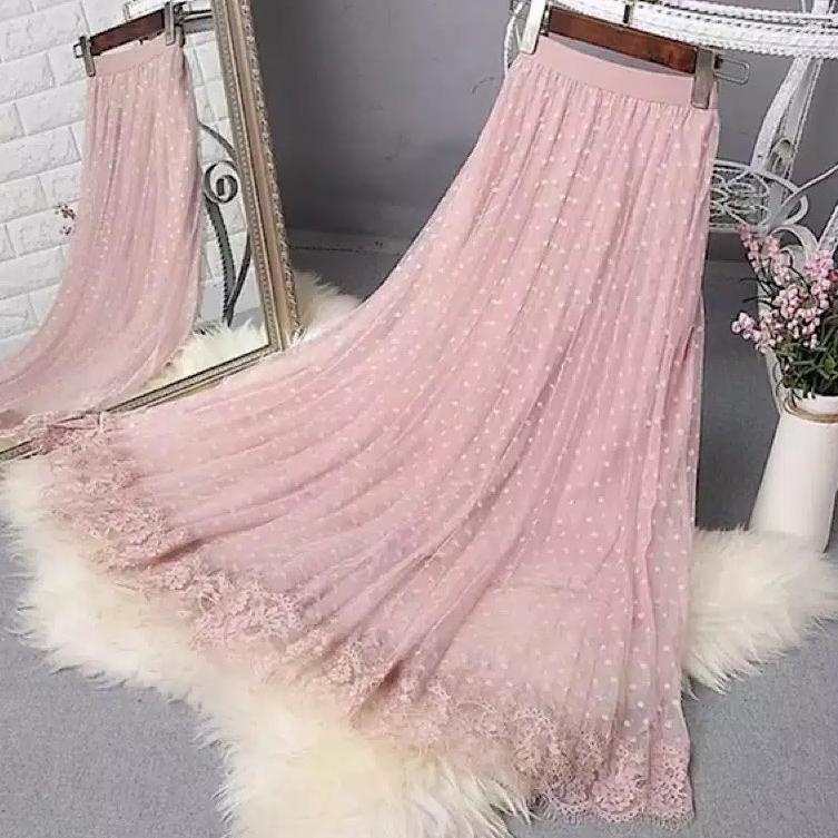 Terbaik ROK PANJANG WANITA TUTU DOTI POLKADOT DEWASA MURAH BERKUALITAS DI JAMIN FULL RENDA BAWAH TER