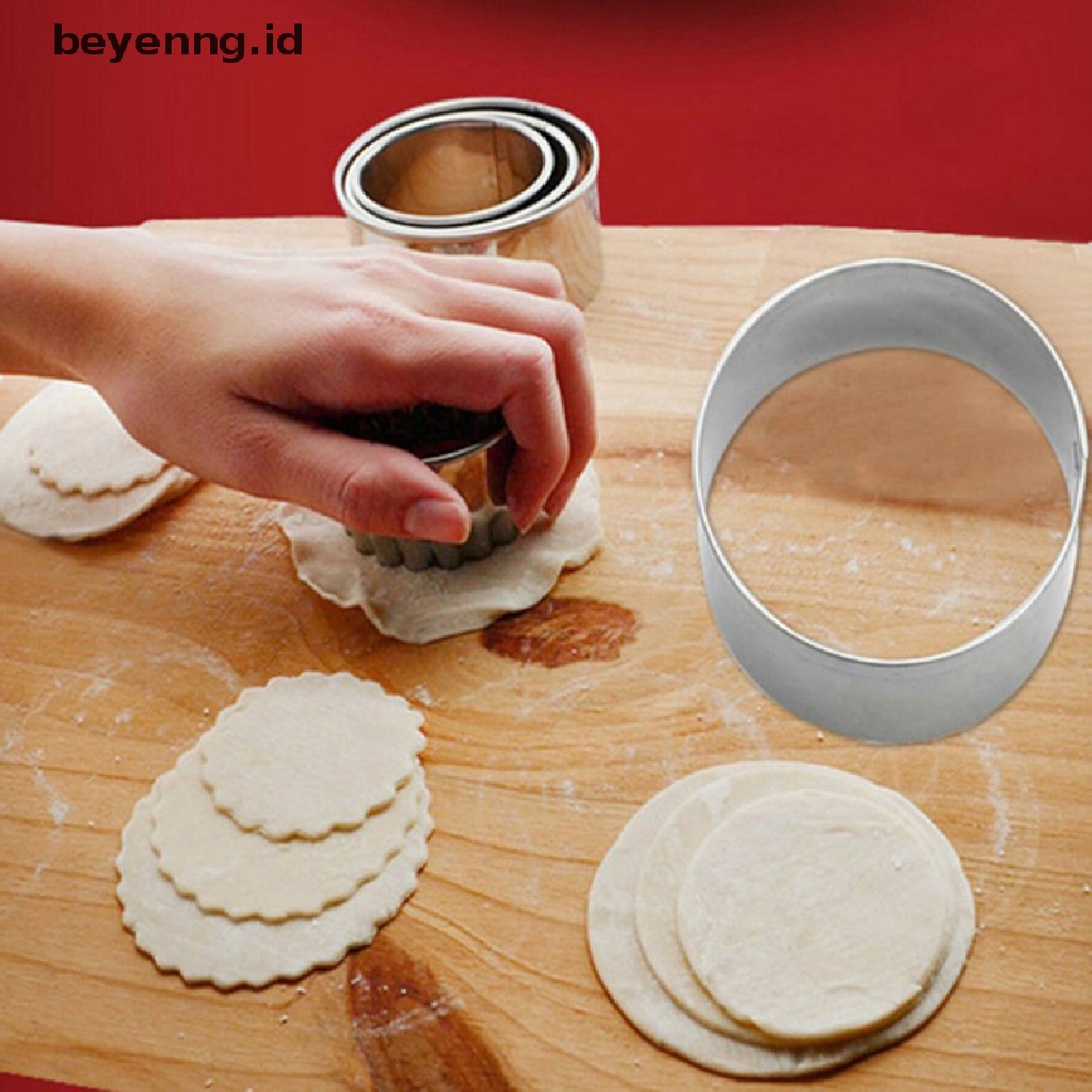 Beyen 5set Lingkaran Bulat Stainless Steel Cookie Cutter Biskuit DIY Baking Pastry Cetakan  Id