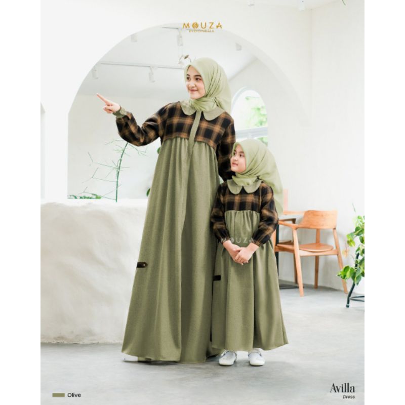 MOUZA Avilla Gamis Terbaru Lebaran 2023 Wanita Couple Keluarga Original Bergaransi Asli