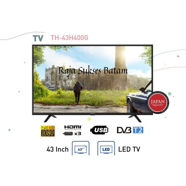 LED TV Panasonic 43 Inch DIGITAL TH-43H400G DVBT2 USB MOVIE KHUSUS BATAM