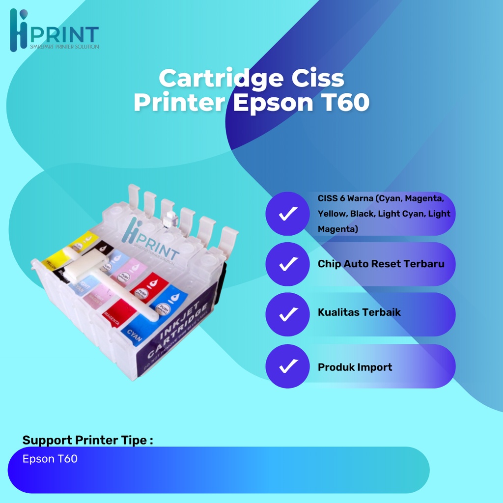 Cartridge CISS Epson T60 85 85N T0851-T0856, CISS Infus Printer Stylus Photo T60 New Original