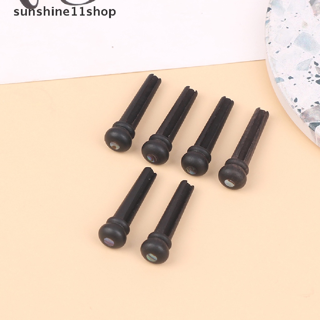 Sho 6Pcs Folk Guitar Ebony String Cone Solid String Vertebra Pasak Paku Gitar N