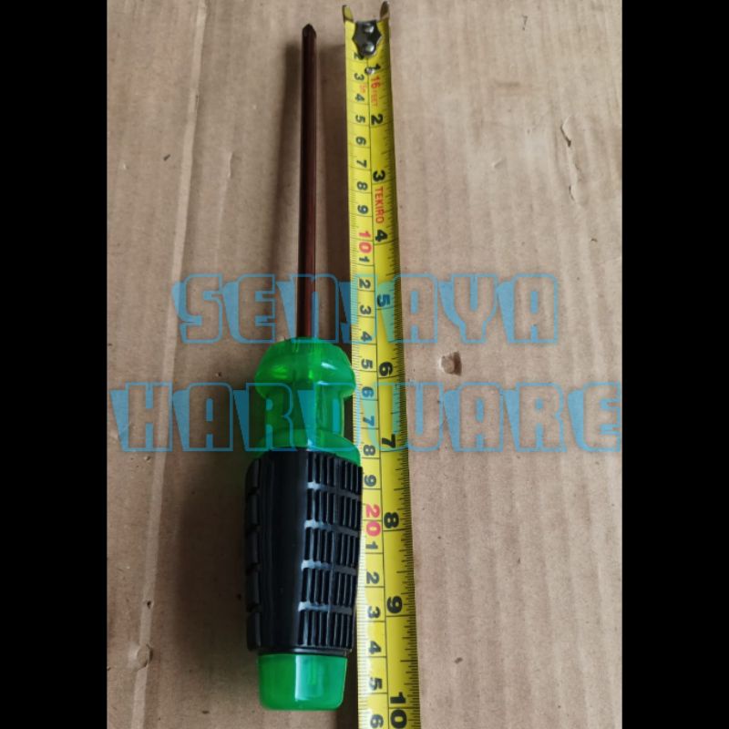 obeng plus + magnet gagang karet 6 inch