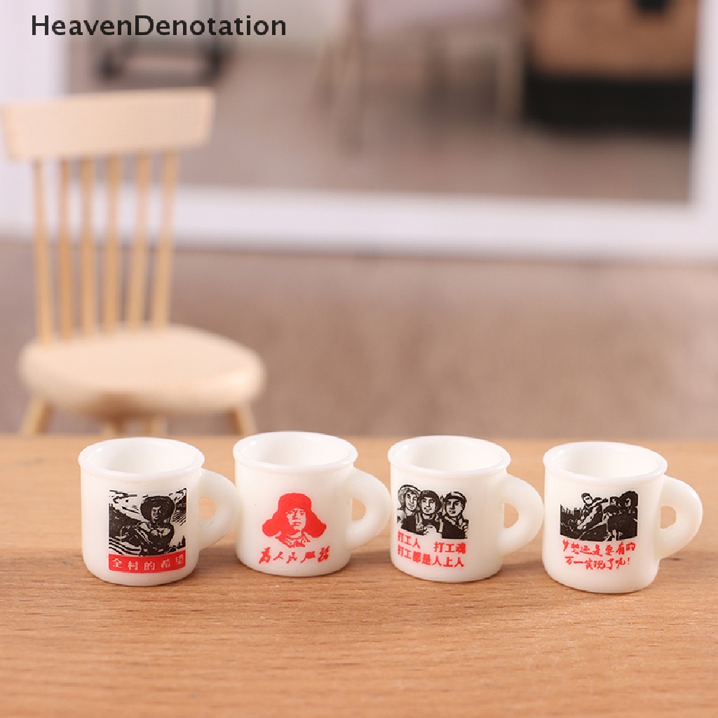 [HeavenDenotation] 10pcs Cangkir Enamel Mini Miniatur Dekorasi Rumah Boneka Mainan Edukasi HDV