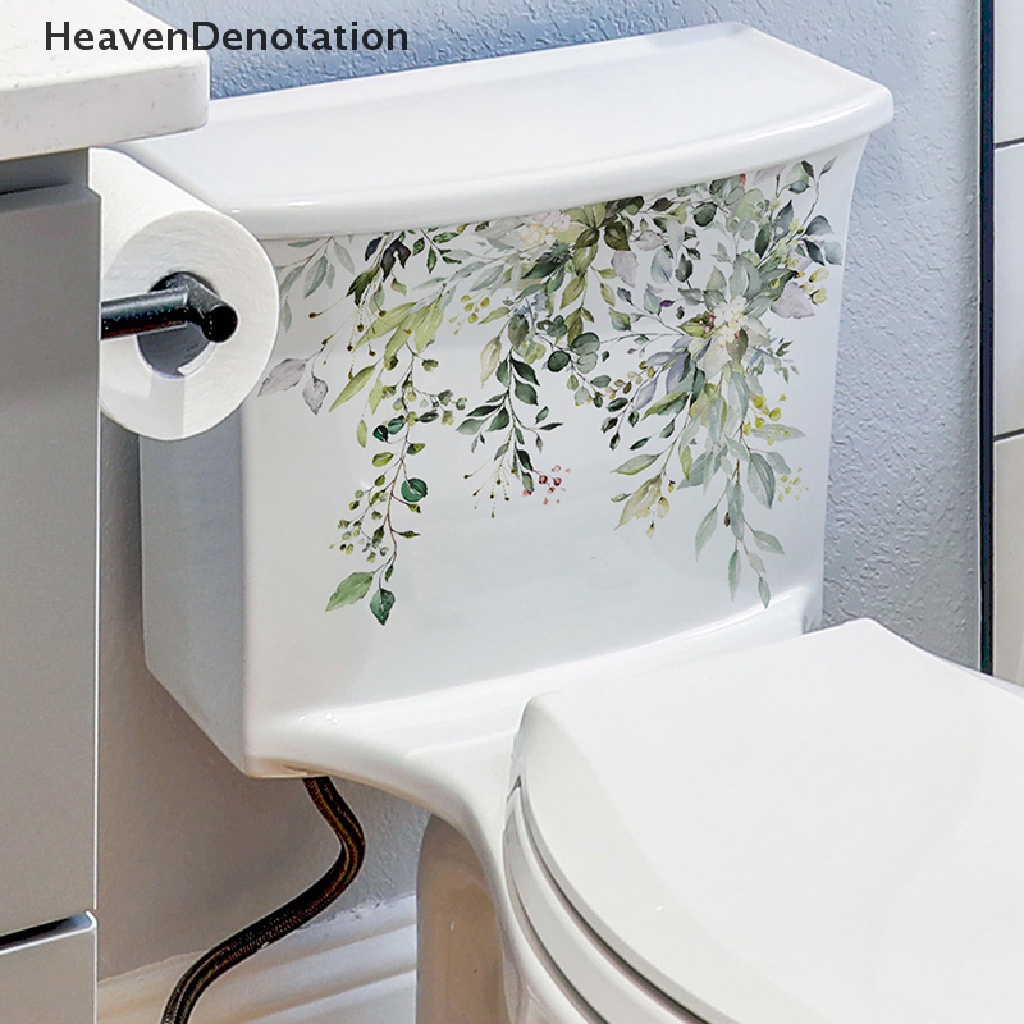 [HeavenDenotation] Daun Tanaman Hijau Stiker Dinding Kamar Mandi Toilet Decor Ruang Tamu Lemari Dekorasi Rumah Decals Mempercantik Perekat Diri Mural HDV