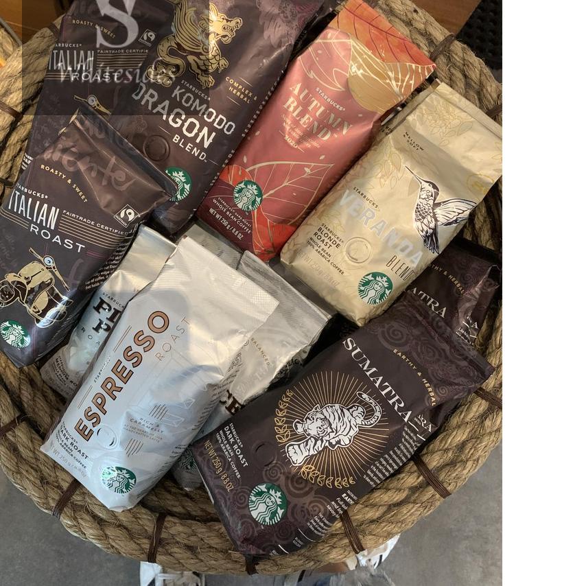 

► Whole Bean Dark Roast 250gr Starbucks Coffee Grind Papua New Guinea Veranda Colombia Siren Pike Place House Blend Indonesia Aceh Breakfast Kenya Guatemala Espresso Italian Sumatra Komodo Dragon Verona Kopi Biji Arabica Robusta Black Flavoured ✼