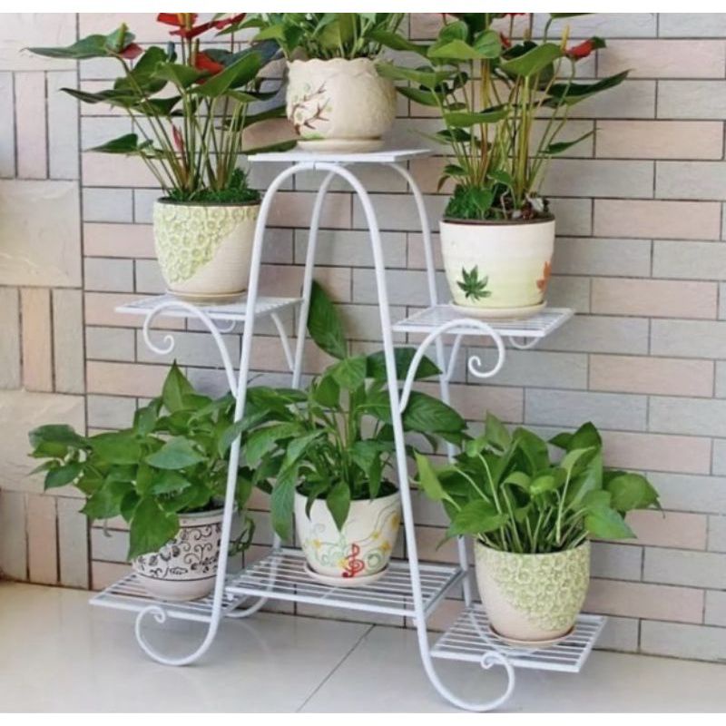 Rak pot bunga / rak pot bunga 6 susun / rak pot bunga besi 6 mm