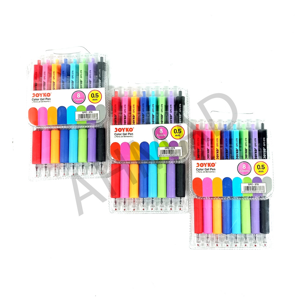 

Joyko Color Gel Pen Pena Jel Warna GPC-278 8 Warna [ PACK ]