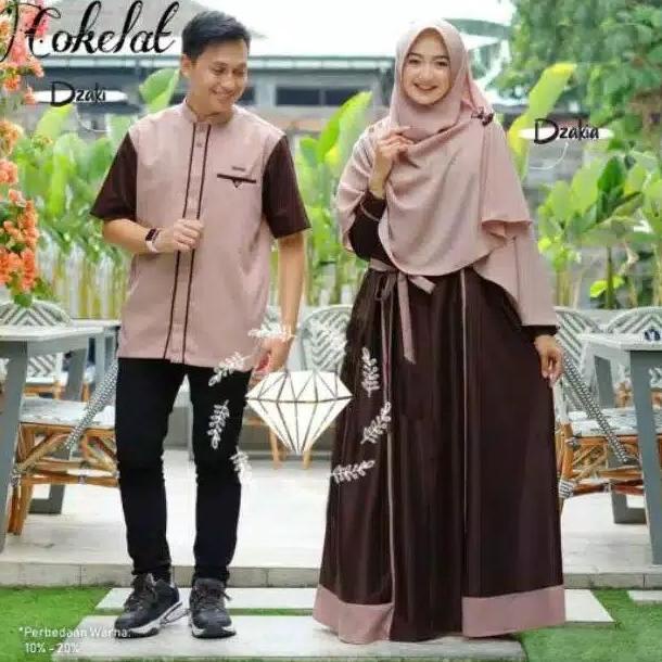 HARGA BERSAHABAT Gamis Couple zakia / gamis couple pasangan dress kondangan suami istri
