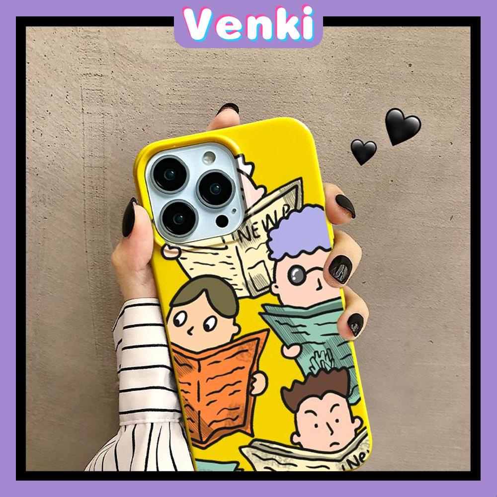 iPhone Case Soft TPU Glossy Yellow Candy Case Reading Newspapers Camera Protection Shockproof For iPhone 14 13 12 11 Pro Max 7 8 Plus X XR