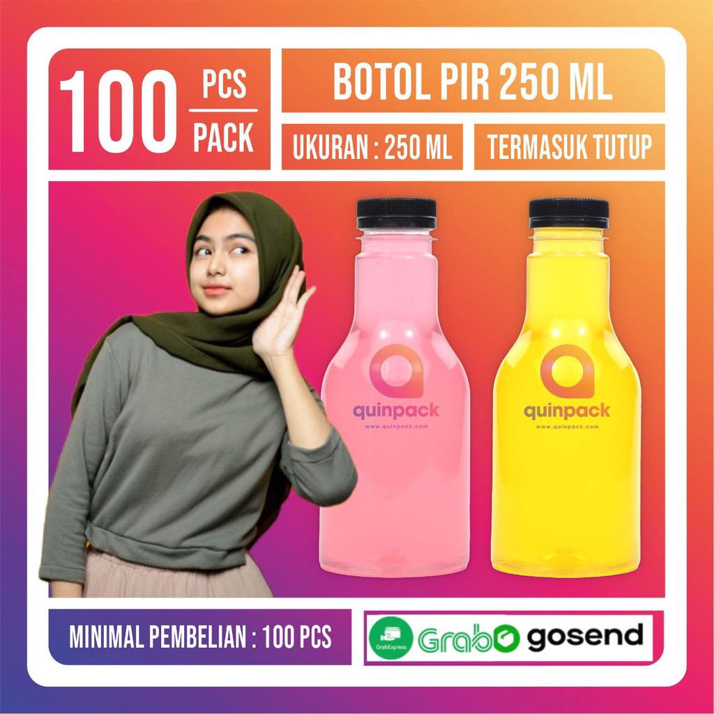Botol Pir 250ML / Botol Plastik Pir 250ML/Pudot Cikita 250 ML/Kopi Jus Susu Free Packing Kardus