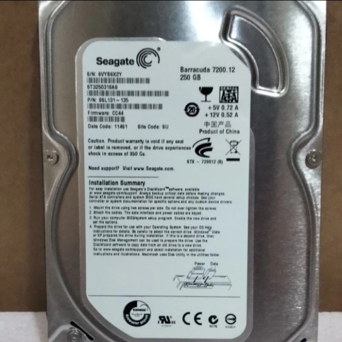 Hardisk Sata 250GB